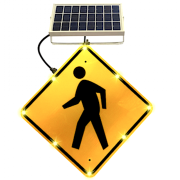 REFURBISHED: 24" Flashing Crosswalk Sign